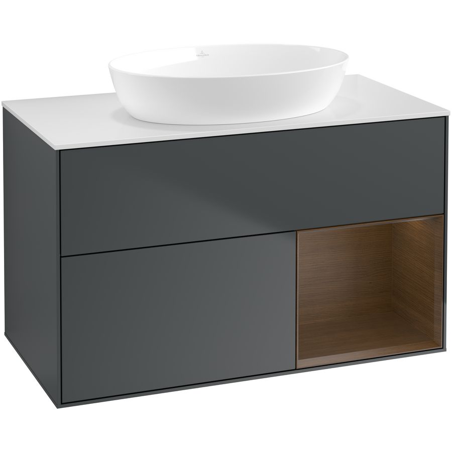 Wastafelonderkast Finion 1000x603x501mm Mid.Blue Matt Lacquer GA21GNHG