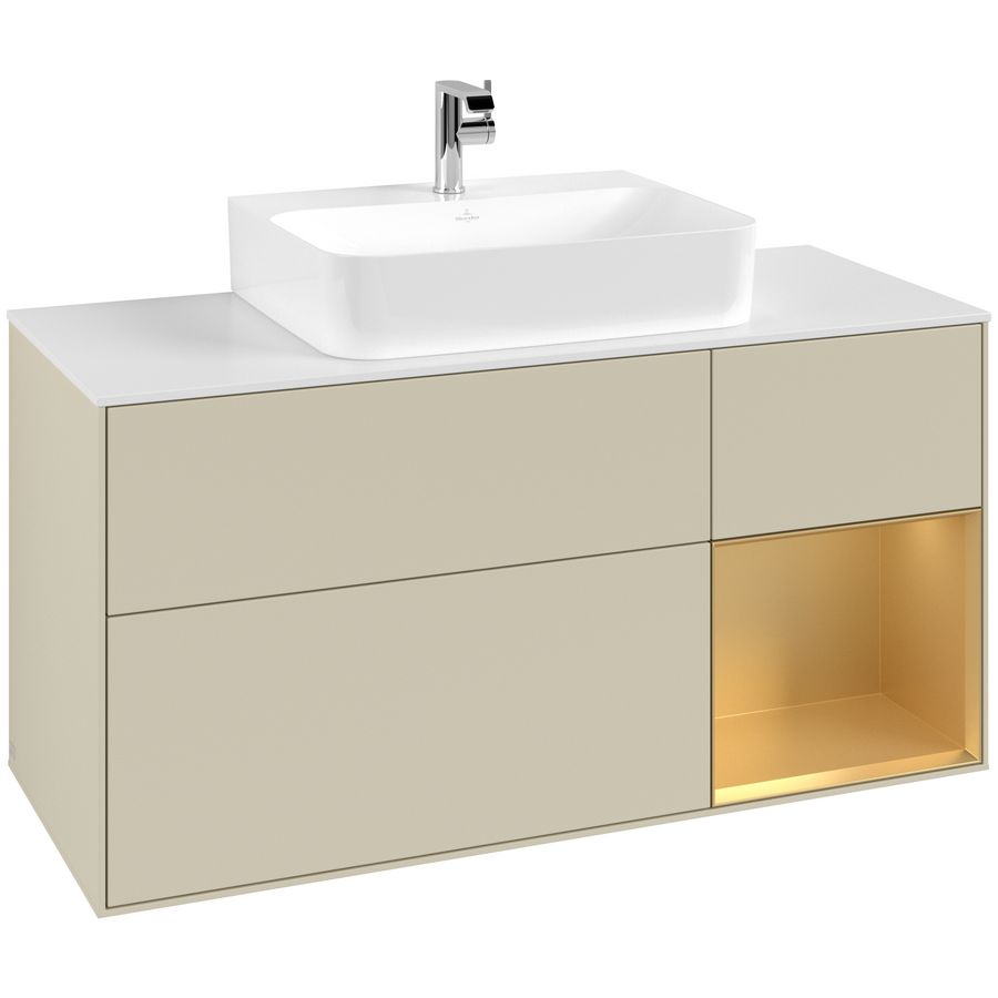 Wastafelonderkast Finion 1200x603x501mm S.Grey Matt Lacquer F171HFHJ