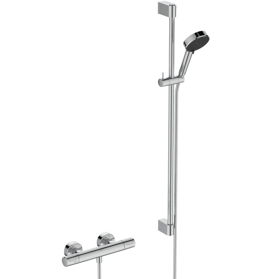 Douchethermostaatset CERATHERM T25N Eco Precitherm+ chroom + glijstang ALU+ 900mm 6l/min. 150mm incl. s-koppeling