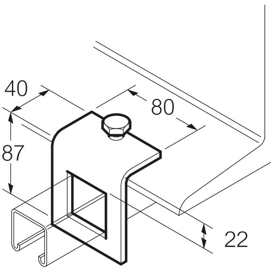 Bevestigingsspanplaat Thvz 82x34