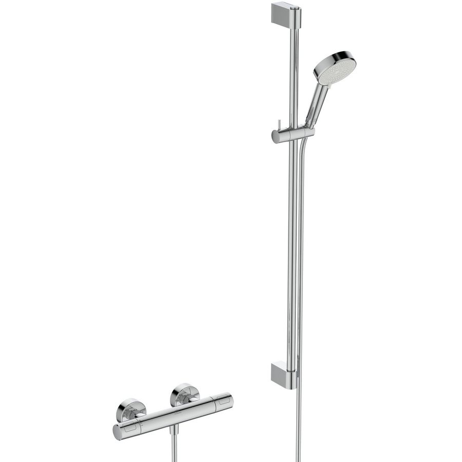 Douchethermostaatset CERATHERM T25N Eco chroom + glijstang 900mm 6l/min. 150mm incl. s-koppeling