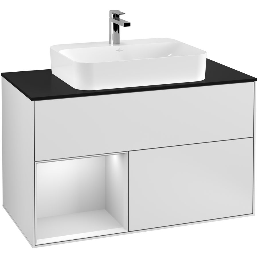 Wastafelonderkast Finion 1000x603x501mm White Matt Lacquer F362MTMT