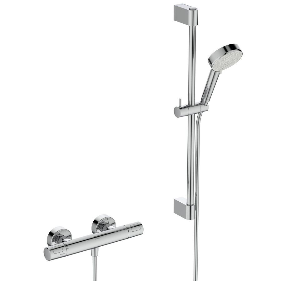Douchethermostaatset CERATHERM T25N Precitherm+ chroom + glijstang 600mm 6l/min. 150mm incl. s-koppeling