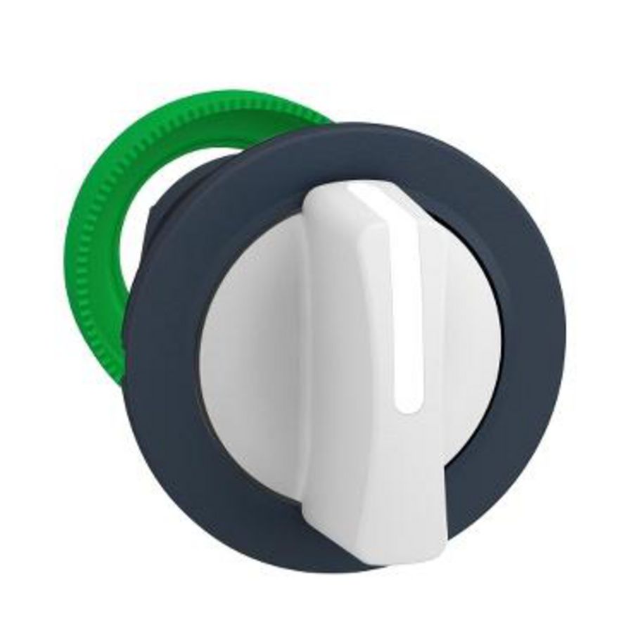 Kop voor keuzeschakelaar 3 pos Wit Terugvering naar M