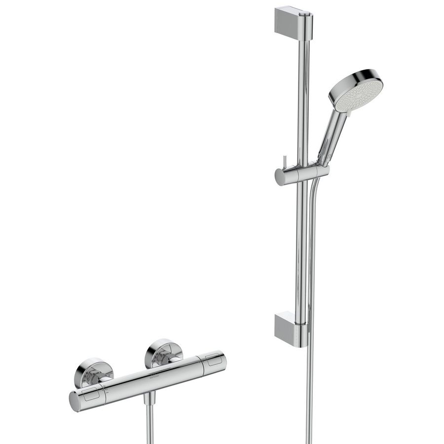 Douchethermostaatset CERATHERM T25N chroom + glijstang 600mm 8l/min. 150mm incl. s-koppeling