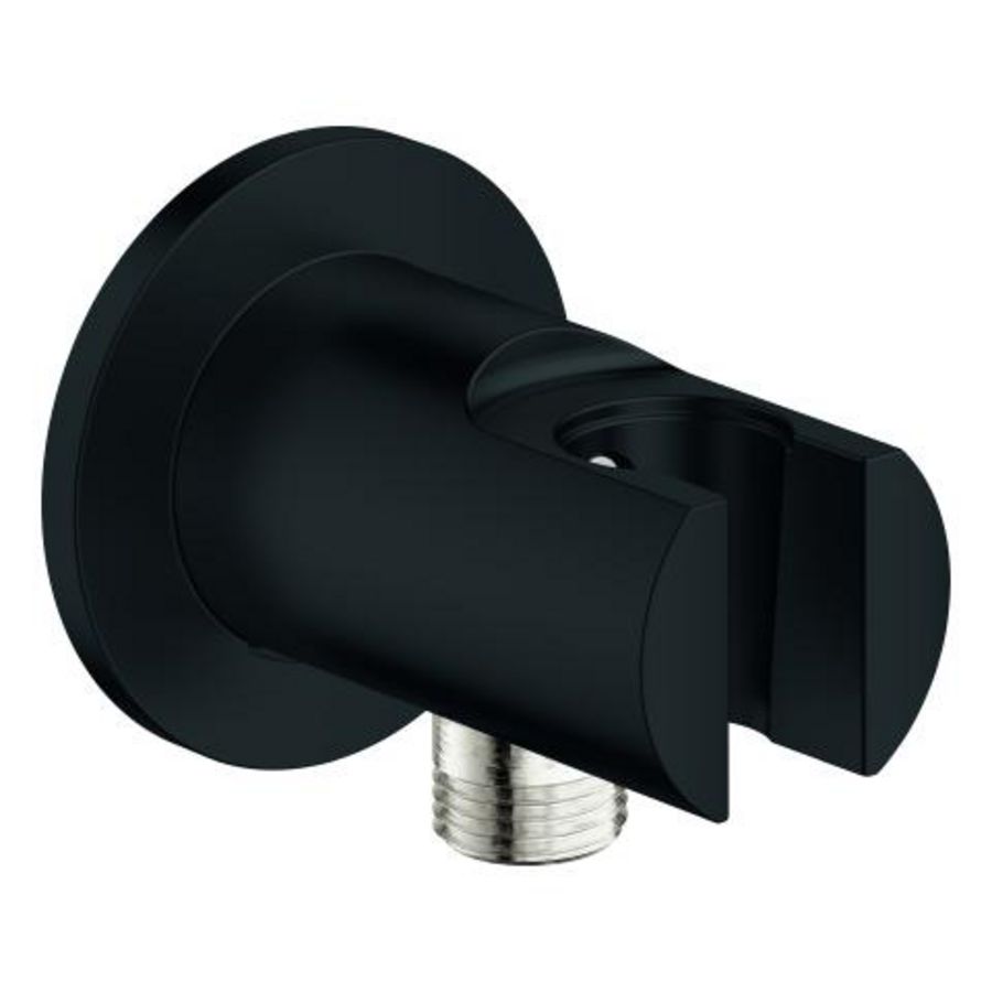 Tempesta wandaansluitbocht met houder matte black (mat zwart) (prof)
