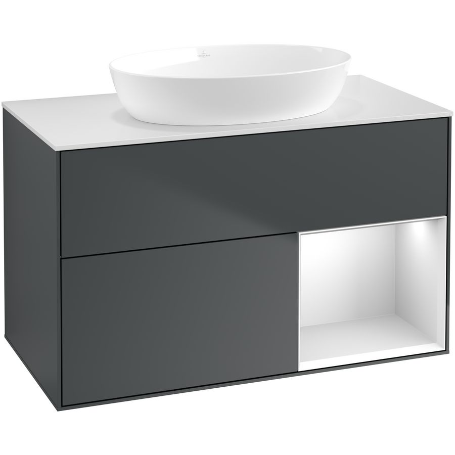 Wastafelonderkast Finion 1000x603x501mm Mid.Blue Matt Lacquer GA21MTHG