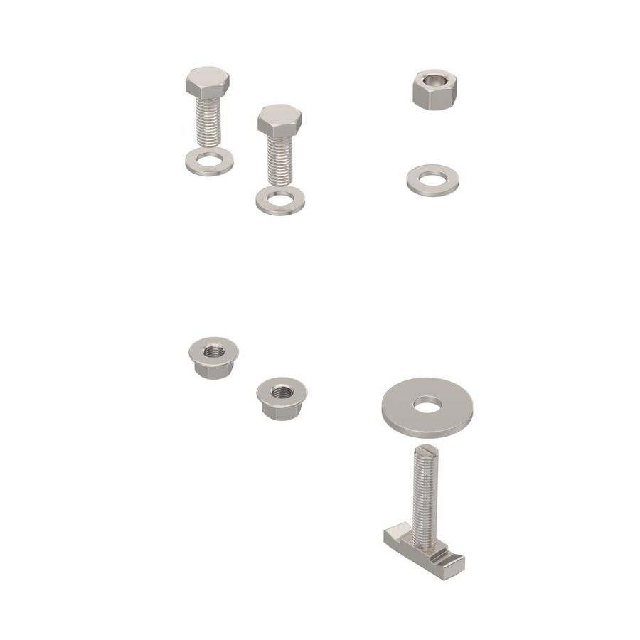 Schroefset geperforeerde strip voor vrijstaand systeem Roest