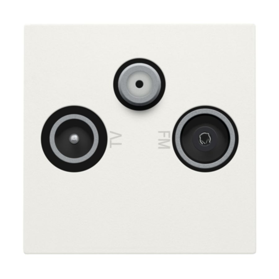 Afwerkingsset 2x enkelvoudige coaxaansl. TV/FM/Satt. white