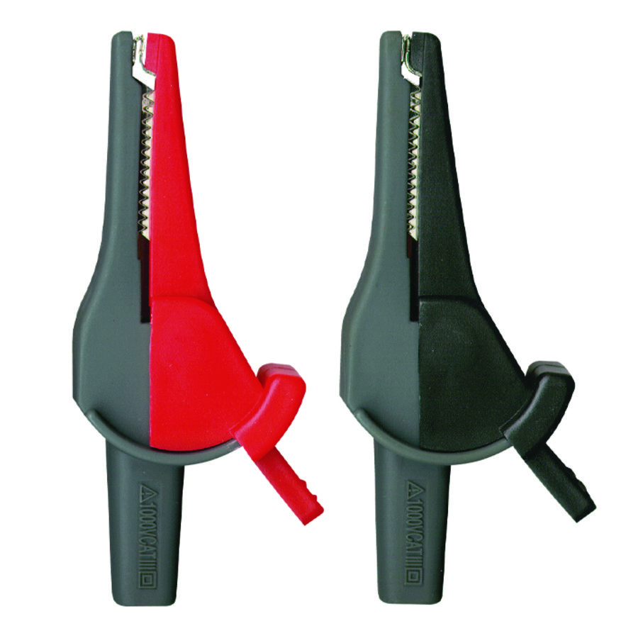 KS 4L-Set Krokodilklemmen rood/zwart, 4 mm, CAT IV