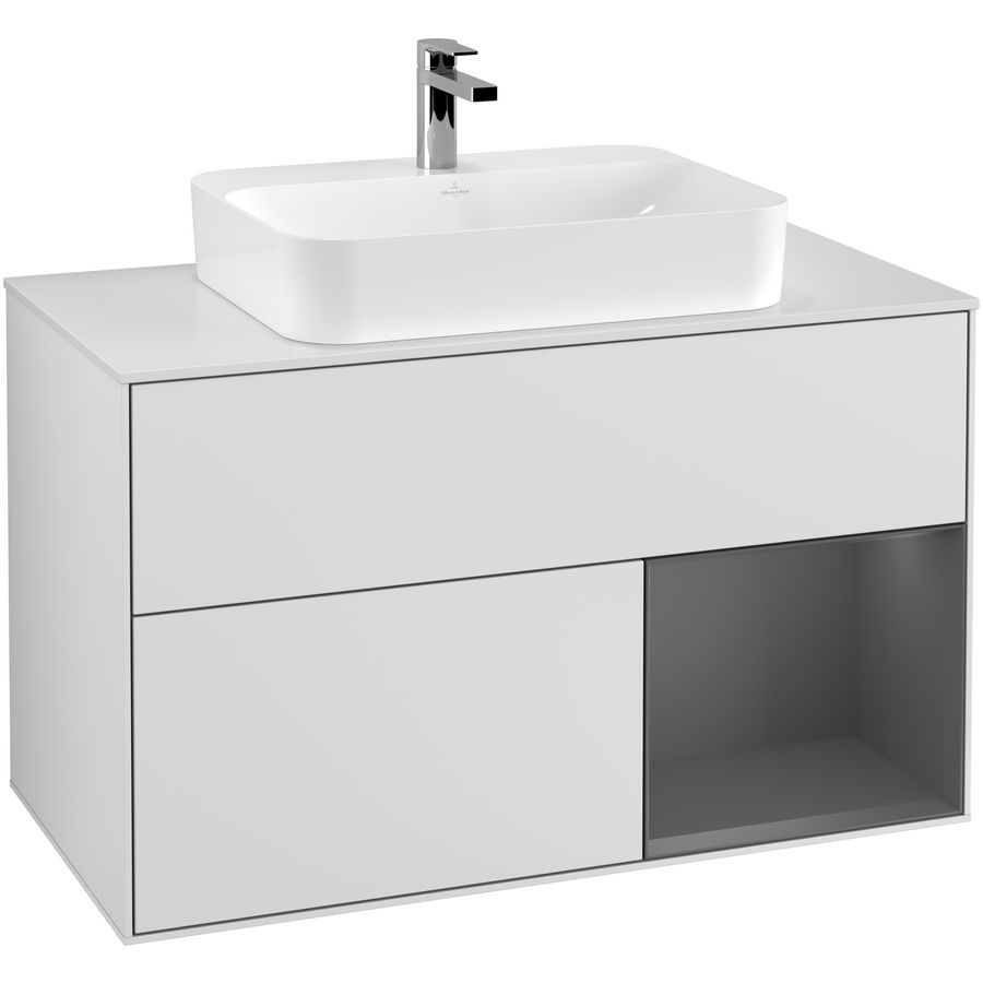 Wastafelonderkast Finion 1000x603x501mm White Matt Lacquer F371GKMT