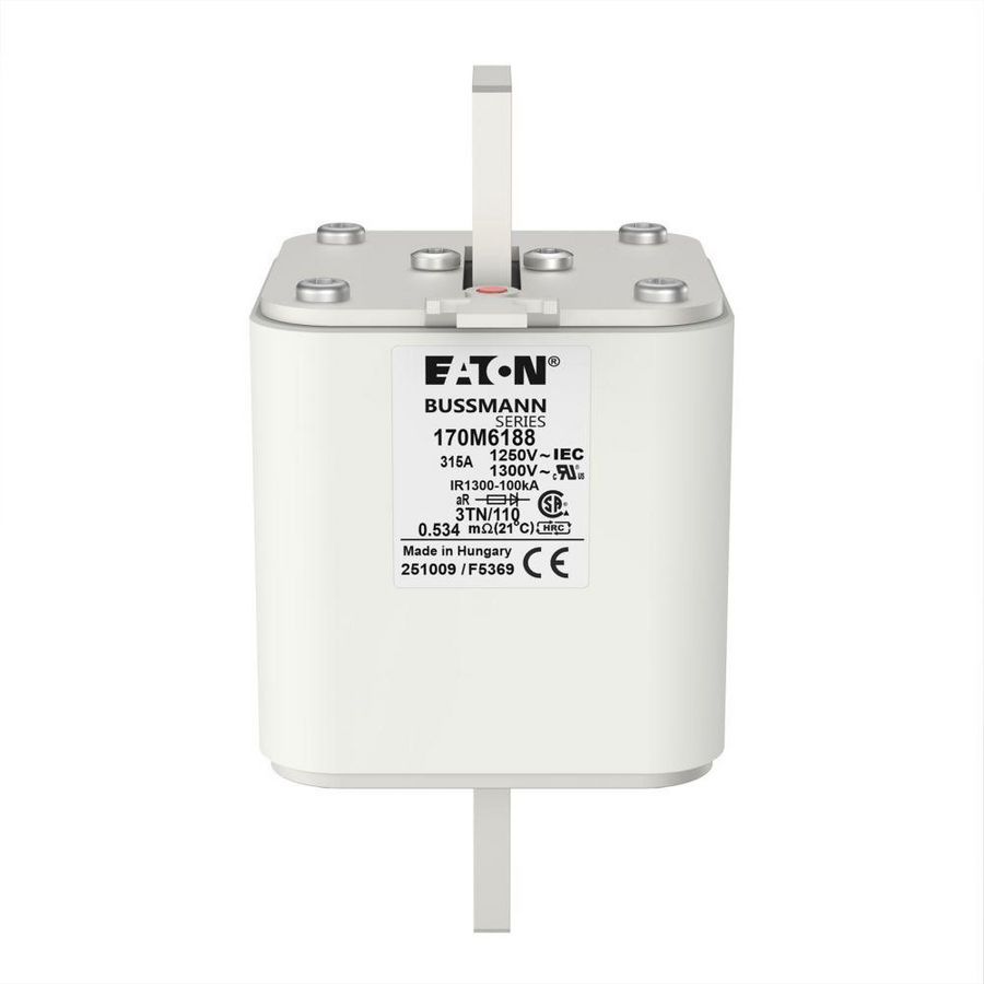 Zekering hoge snelheid 315A AC 1250V 100kA size 3 76x90x1