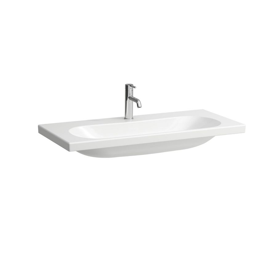 Wastafel LUA 100x46cm +kraangat -over voorH403562112 wit