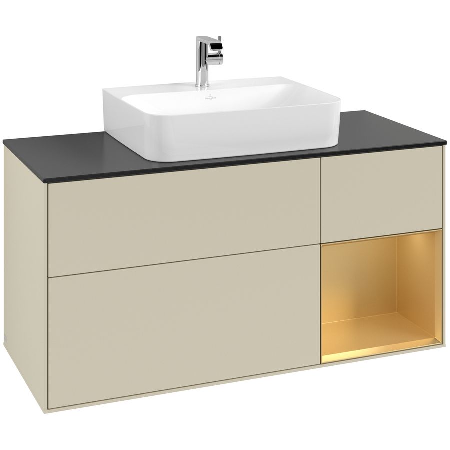 Wastafelonderkast Finion 1200x603x501mm S.Grey Matt Lacquer F172HFHJ