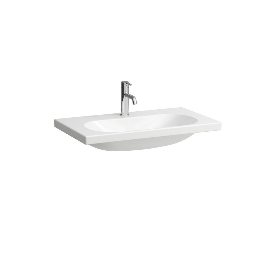 Wastafel LUA 80x46cm +kraangat -overloop voorH403552112 wit