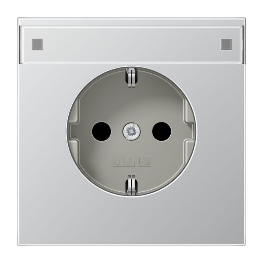 Wandcontactdoos aluminium besch.ct/aanr.veil. tekstv
