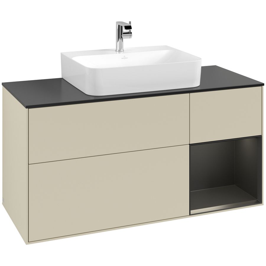 Wastafelonderkast Finion 1200x603x501mm S.Grey Matt Lacquer F172PDHJ