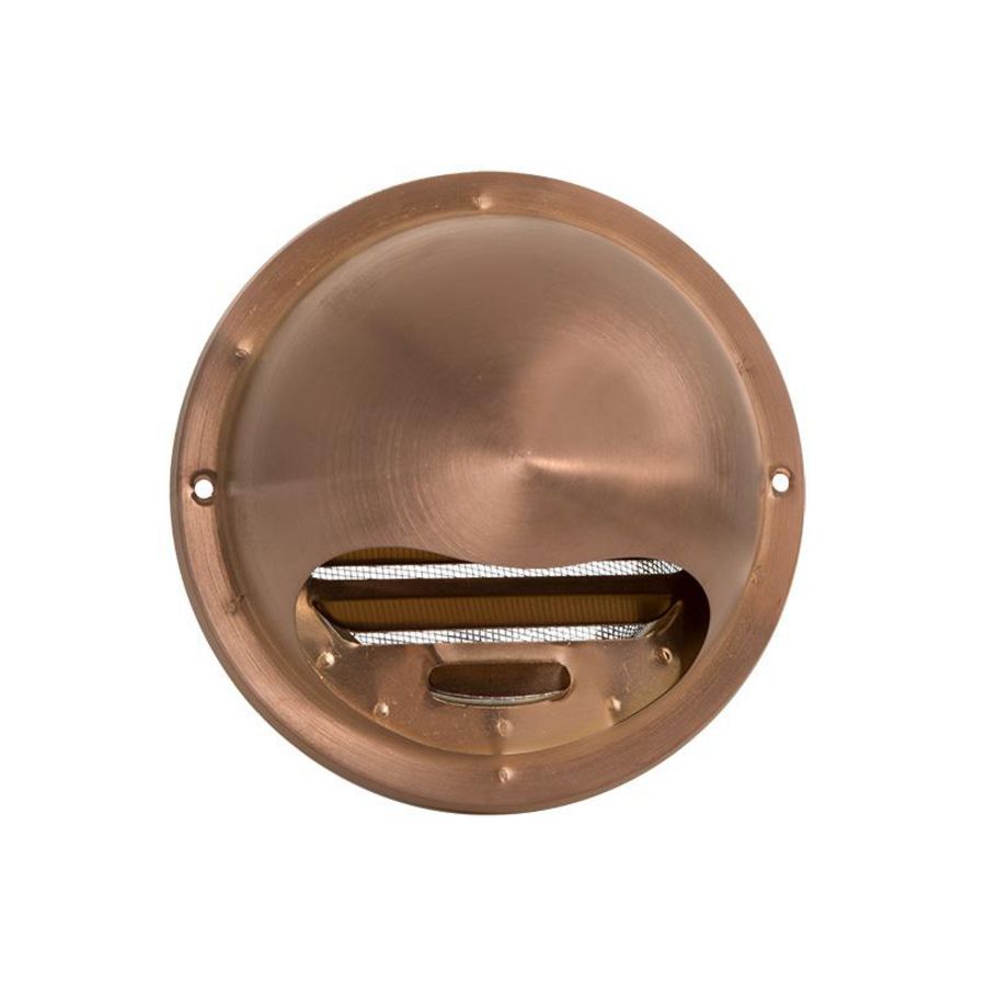 RVS buitenrooster bol model gaas Ø100mm roodkoper