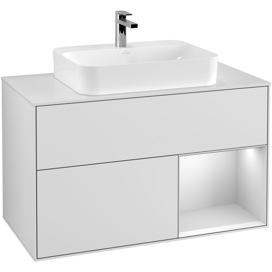 Wastafelonderkast Finion 1000x603x501mm White Matt Lacquer F371MTMT