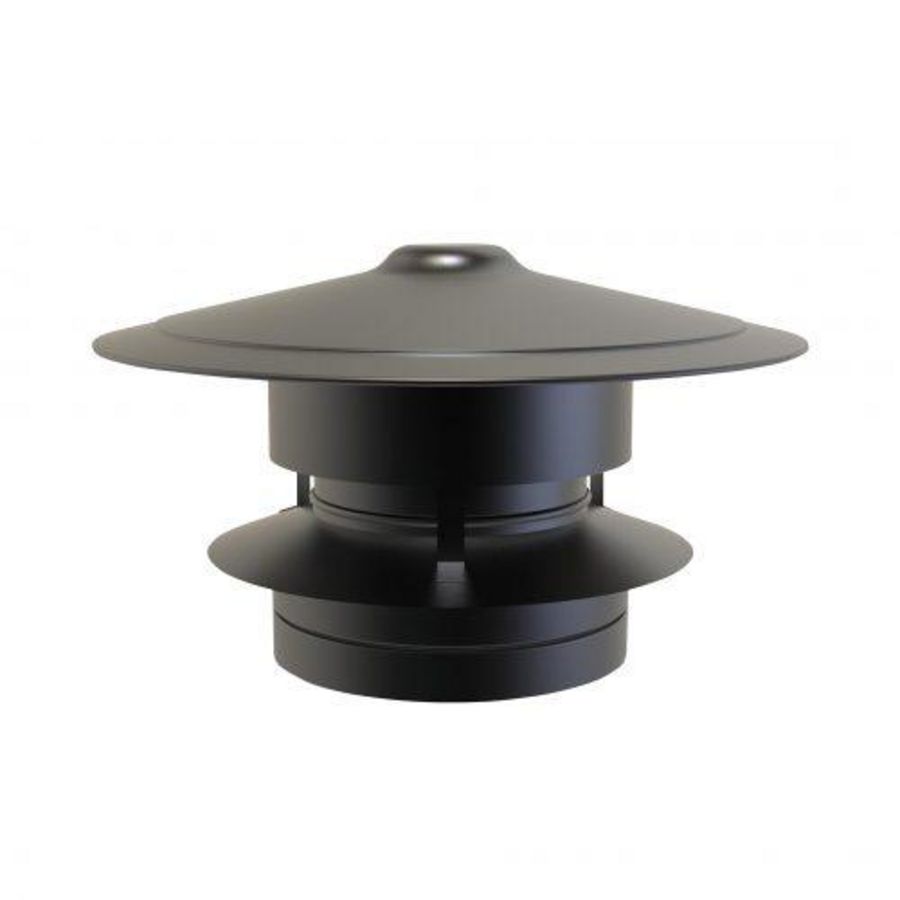 DW Ø150mm Trekkap antivalwind zwart