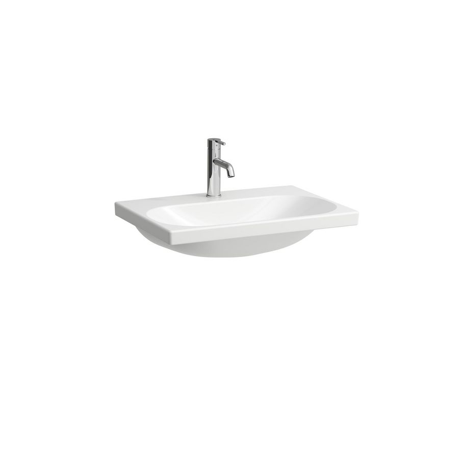 Wastafel LUA 65x46cm +kraangat -over voorH403542112 wit