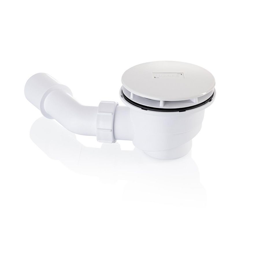Easystep vlakke afvoergarnituur m.deksel rond wit