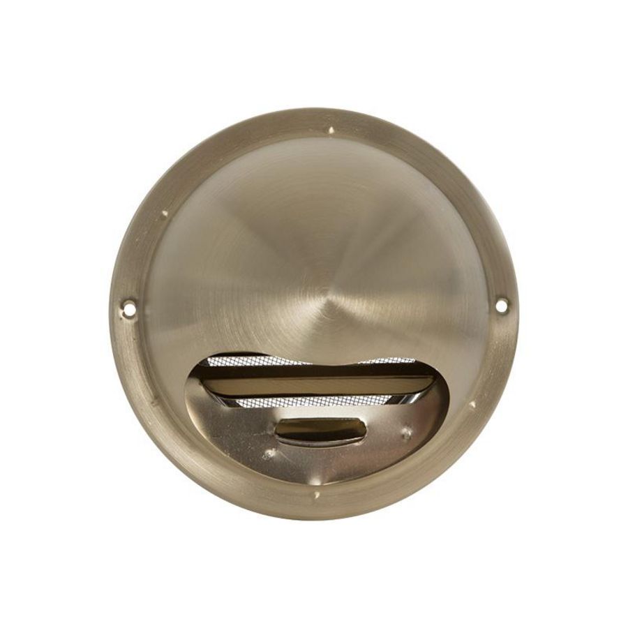 RVS buitenrooster bol model gaas Ø100mm messing