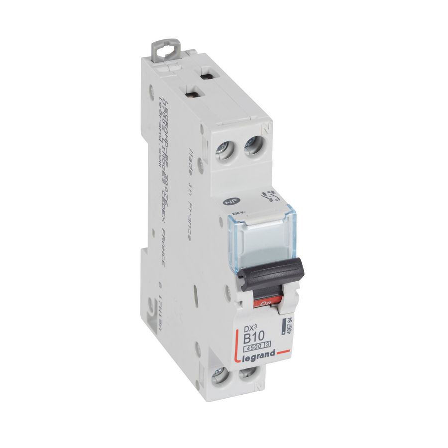 Installatieautomaat MCB DX³ 1-polig + Nul B-karakteristiek 10A 4500A