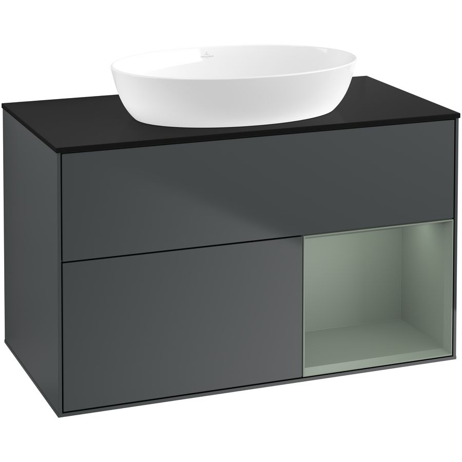 Wastafelonderkast Finion 1000x603x501mm Mid.Blue Matt Lacquer GA22GMHG
