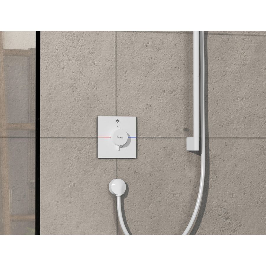 ShowerSelect Comfort E thermostaat afbouwdeel tbv inbouw voor 1 functie mat wit