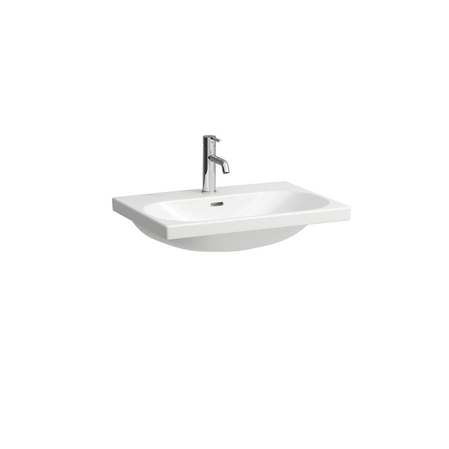 Wastafel LUA 65x46cm -kraangat -over voorH403542112 wit