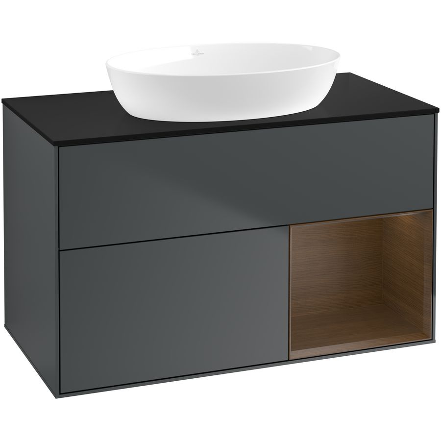 Wastafelonderkast Finion 1000x603x501mm Mid.Blue Matt Lacquer GA22GNHG