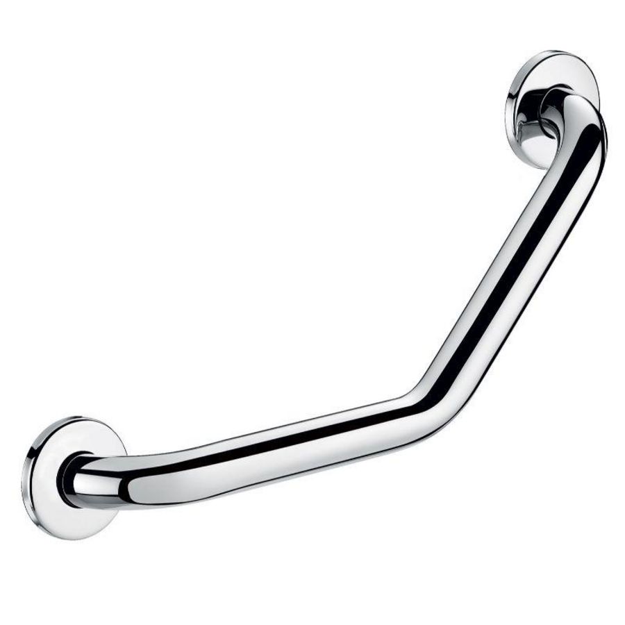 Wandbeugel 45° 220x220mm Ø32mm 2 bev. RVS glans gepol.
