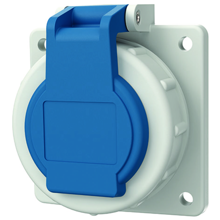 Inbouwwandcontactdoos 16A 2P+A 230V IP68 SCHUKO blauw