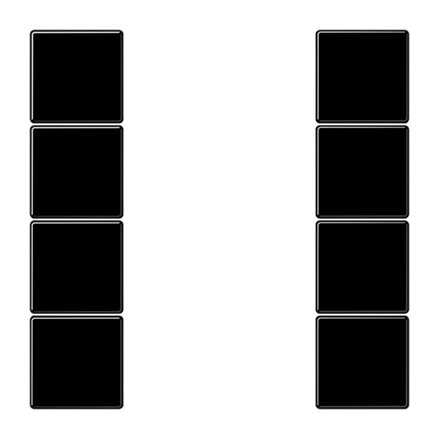 Tastafdekking compleet 4-voudig LS zwart KNX