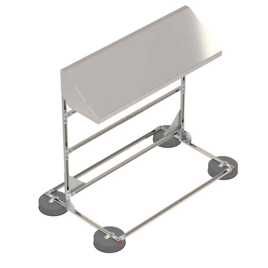 Vrijstaande shelter 1,5 meter breed 1584x750x1621 Staal band