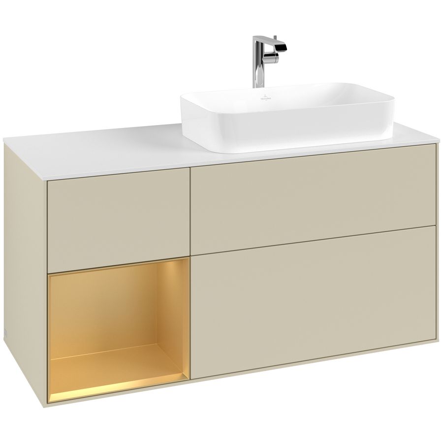 Wastafelonderkast Finion 1200x603x501mm S.Grey Matt Lacquer F271HFHJ