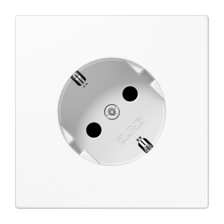 Wandcontactdoos alpin wit met R/A 45gr LS990