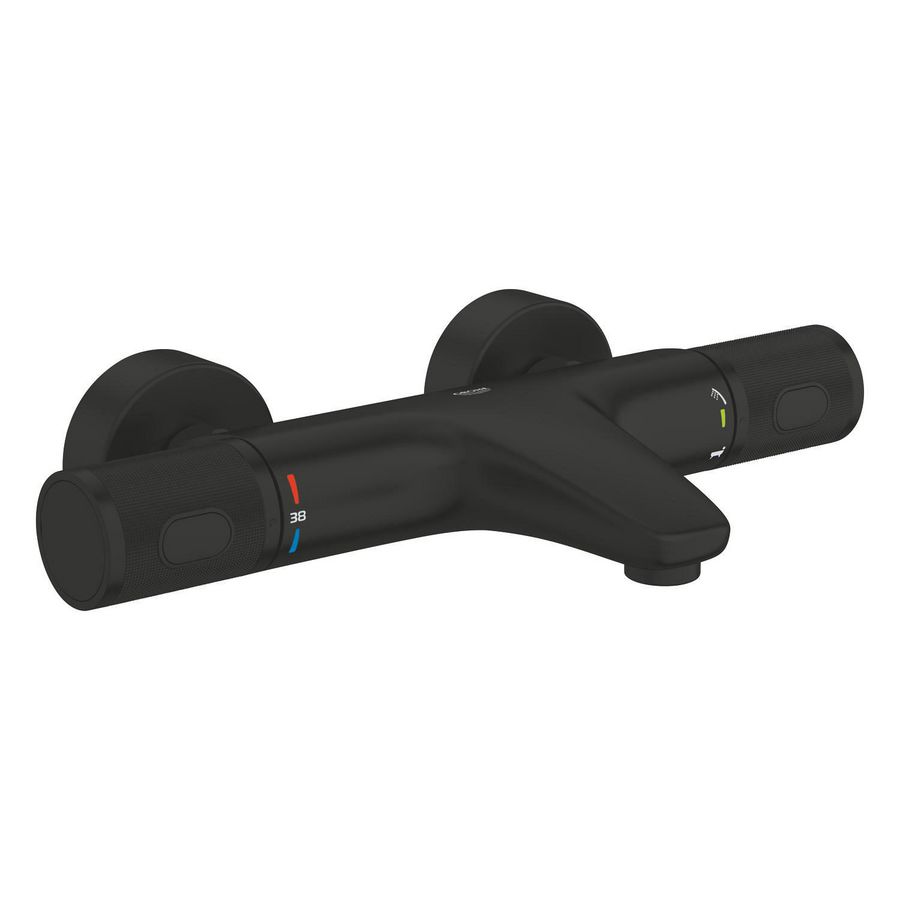 Badthermostaatkraan 150 mm M/Kopp mat zwart