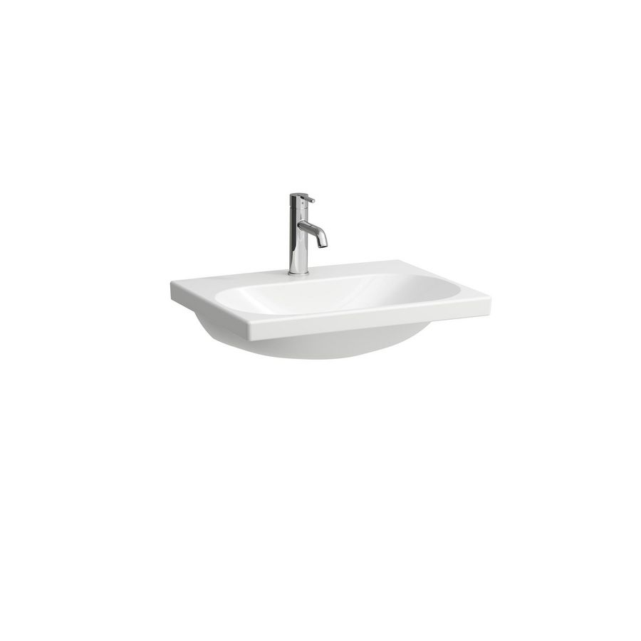 Wastafel LUA 60x46cm +kraangat -overloop voorH403532112 wit