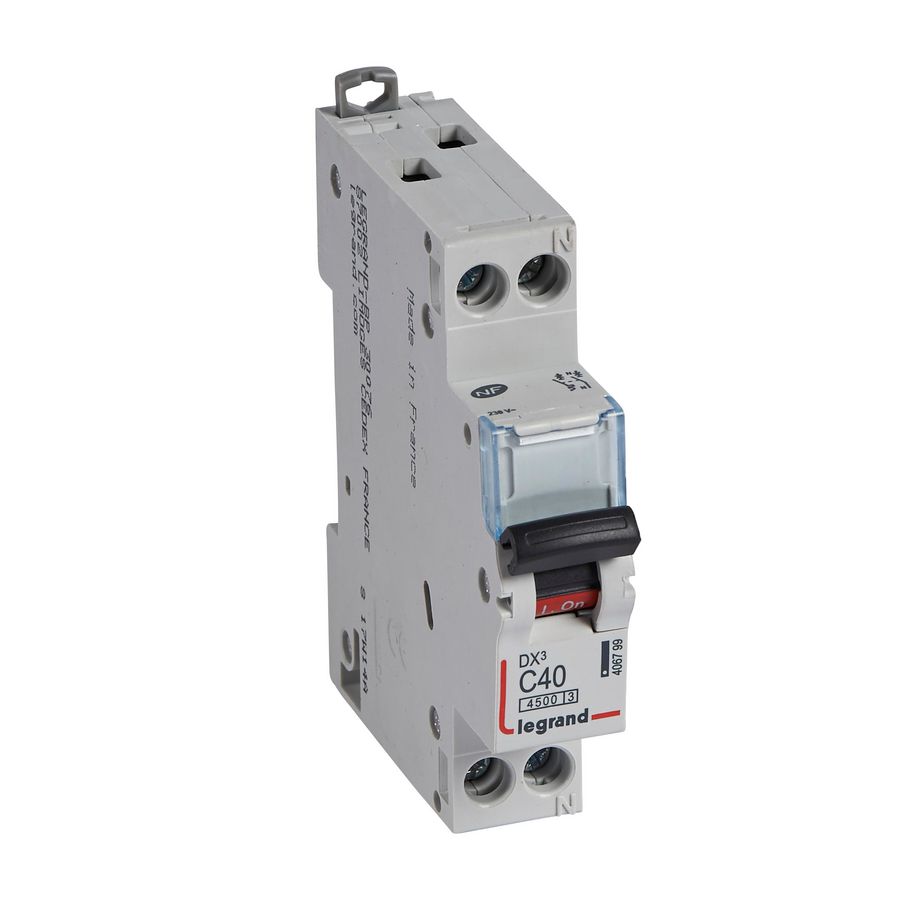 Installatieautomaat MCB DX³ 1-polig + Nul C-karakteristiek 40A 4500A