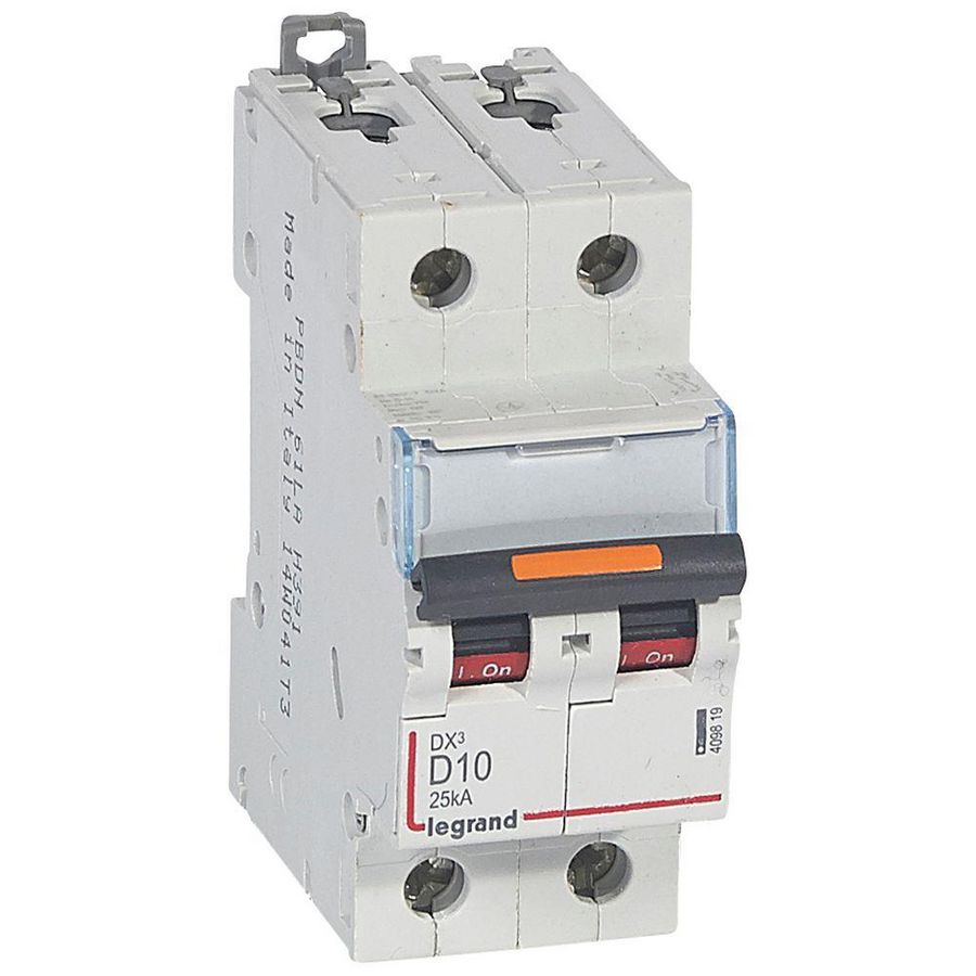 Installatieautomaat 2-polig D-karakteristiek 10A 25kA DX³ DIN