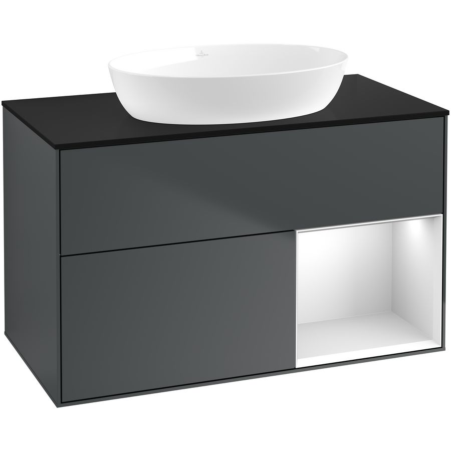 Wastafelonderkast Finion 1000x603x501mm Mid.Blue Matt Lacquer GA22MTHG
