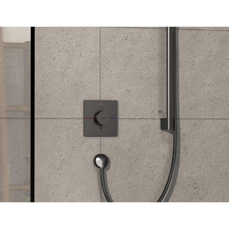 ShowerSelect Comfort E thermostaat afbouwdeel tbv inbouw voor 1 functie Brushed Black Chrome