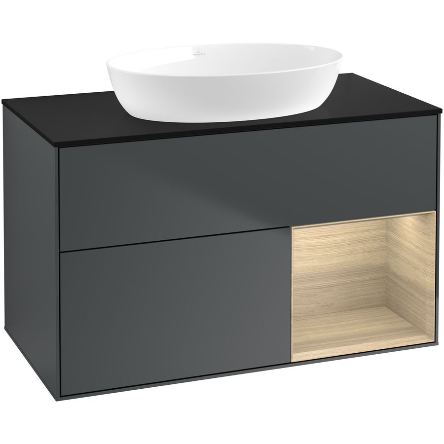 Wastafelonderkast Finion 1000x603x501mm Mid.Blue Matt Lacquer GA22PCHG