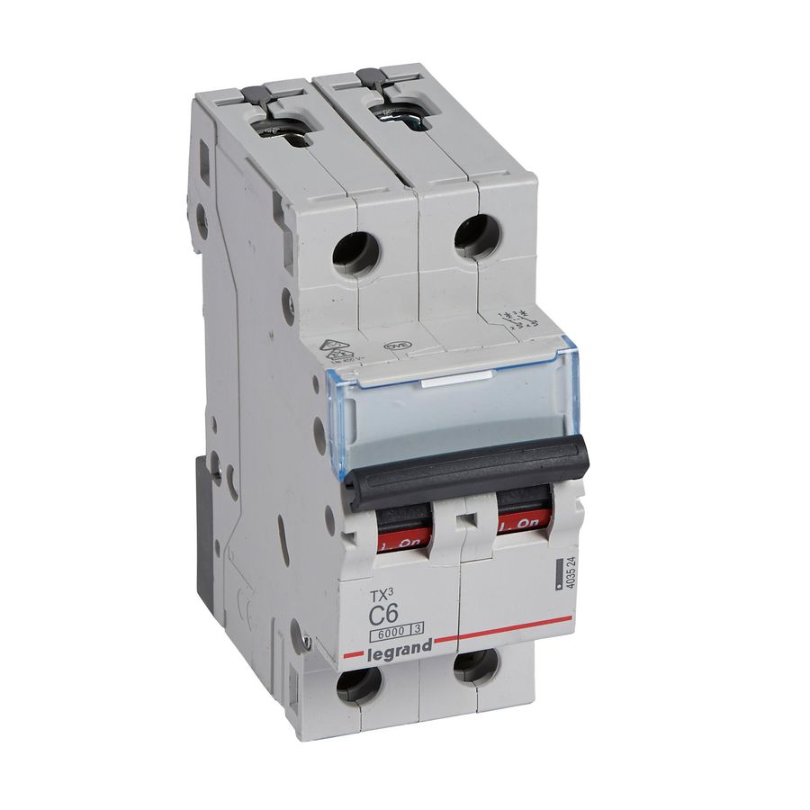 Installatieautomaat MCB TX3 2-polig C-karakteristiek 6A 6000A