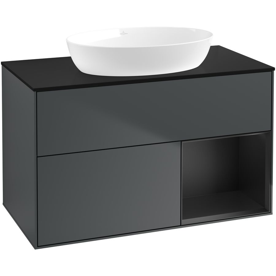Wastafelonderkast Finion 1000x603x501mm Mid.Blue Matt Lacquer GA22PDHG