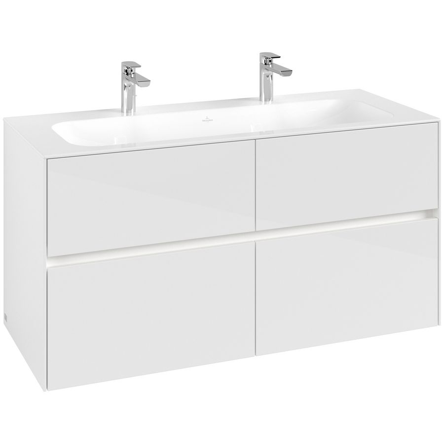 Wastafelondekast Collaro  1196x603x498mm Glossy White