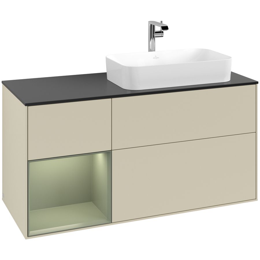 Wastafelonderkast Finion 1200x603x501mm S.Grey Matt Lacquer F272GMHJ
