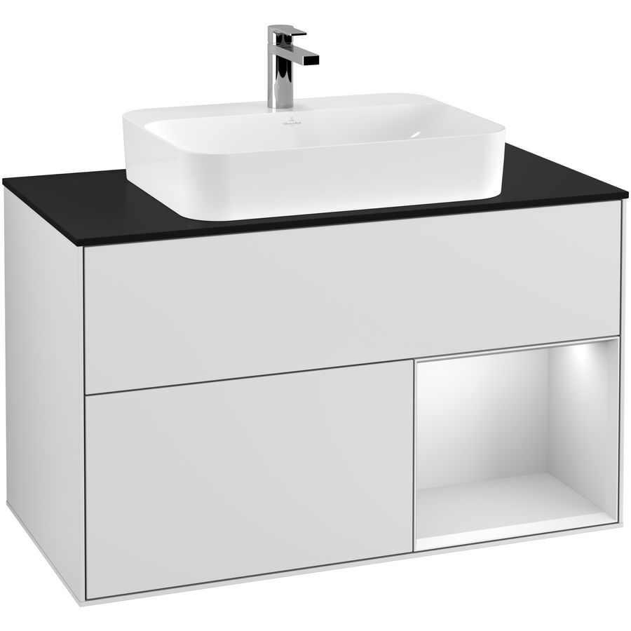 Wastafelonderkast Finion 1000x603x501mm White Matt Lacquer F372MTMT